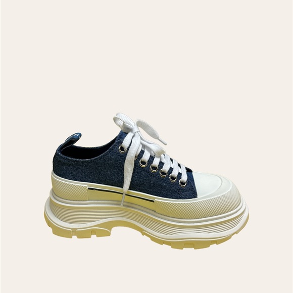 Indigo Denim Tread Slick Sneakers - Picture 5 of 13